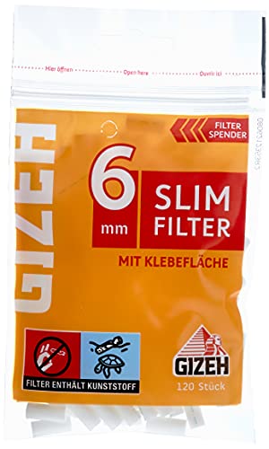 Gizeh Slim Filter sechs mm mit Klebefläche (20 x 120 Stück)
