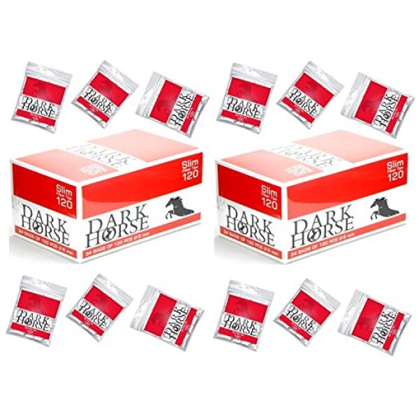 Drehfilter Slim-Filter 6mm Zigarettenfilter 136 Beutel x 120 Stück Finefilter von Dark Horse Eindreh-Filter Ideal für Selbstgedrehte Zigaretten Filter Tabak und Feinstaub heraus Gesamt 16320 Filter