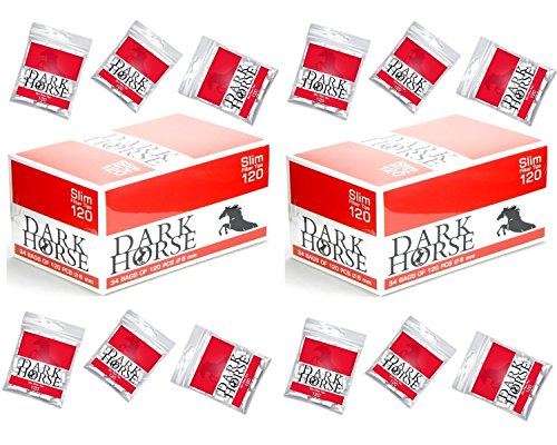 Drehfilter Slim-Filter 6mm Zigarettenfilter 136 Beutel x 120 Stück Finefilter von Dark Horse Eindreh-Filter Ideal für Selbstgedrehte Zigaretten Filter Tabak und Feinstaub heraus Gesamt 16320 Filter